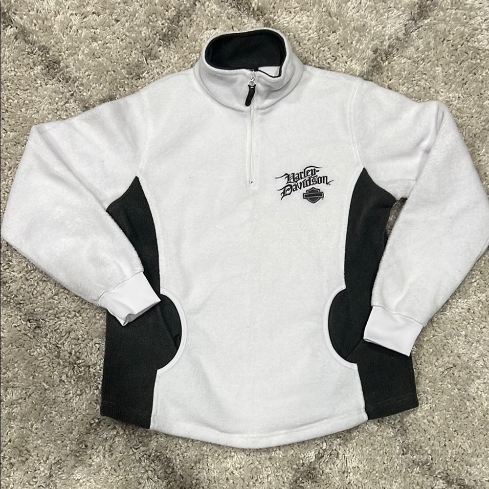Harley-Davidson Women’s White and Black 1/4 zip